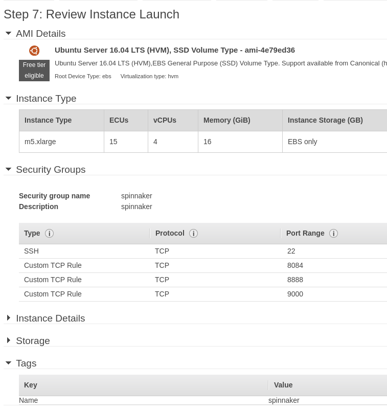 EC2 instance review and launch